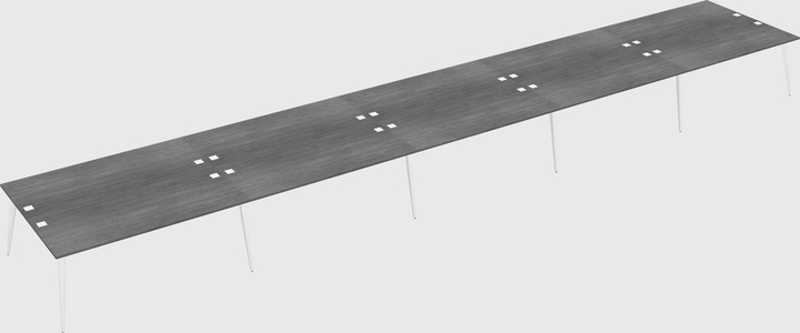 Shared rectangular office desk system