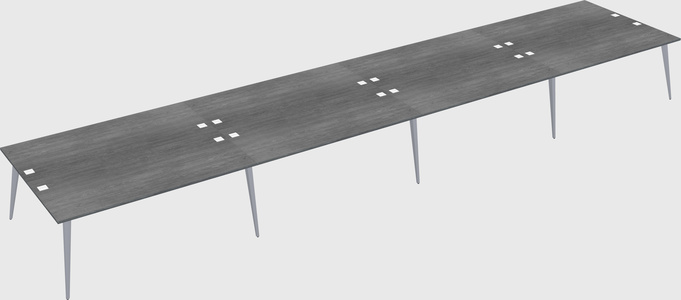 Shared rectangular office desk system