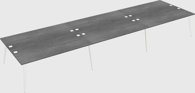 Shared rectangular office desk system