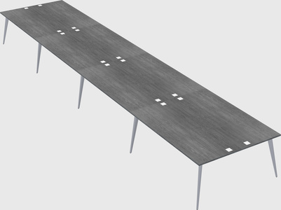 Shared rectangular office desk system