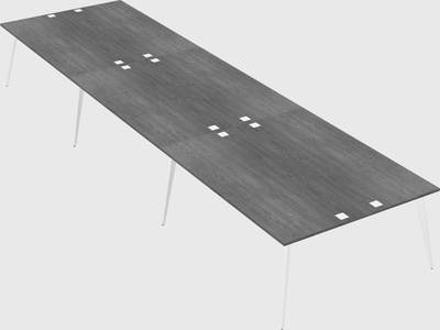 Shared rectangular office desk system