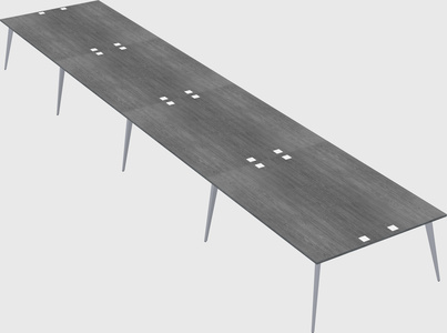 Shared rectangular office desk system
