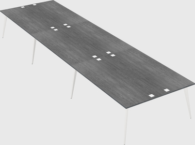 Shared rectangular office desk system