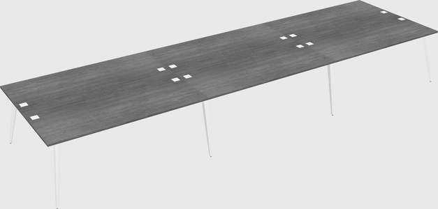 Shared rectangular office desk system