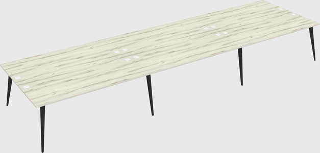 Shared rectangular office desk system