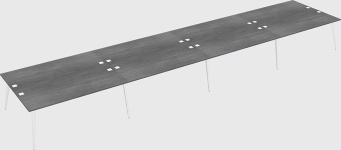 Shared rectangular office desk system