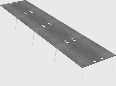 Shared rectangular office desk system