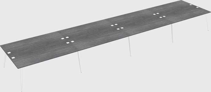 Shared rectangular office desk system
