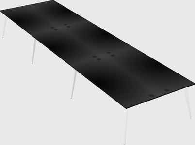 Shared rectangular office desk system