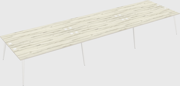 Shared rectangular office desk system