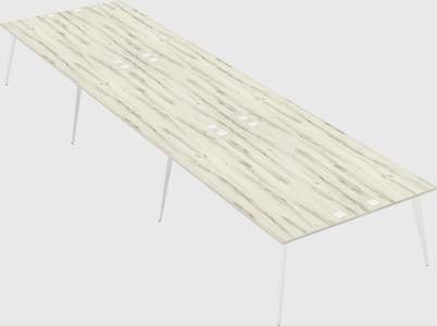 Shared rectangular office desk system