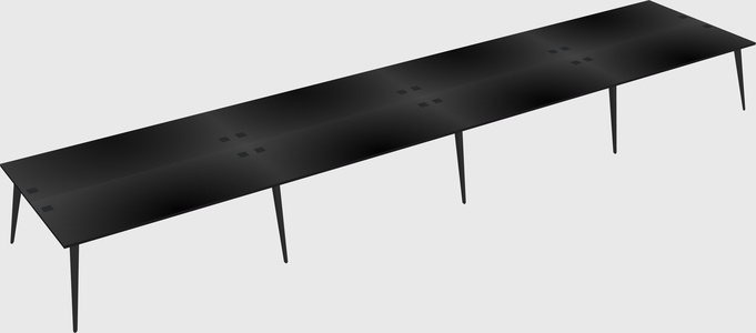 Shared rectangular office desk system
