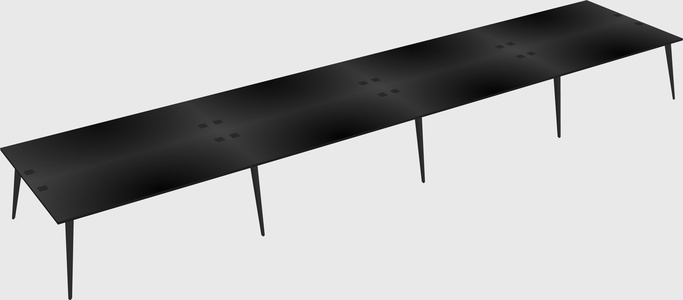 Shared rectangular office desk system