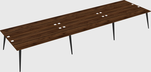Shared rectangular office desk system