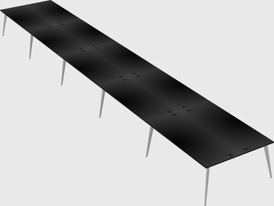 Shared rectangular office desk system