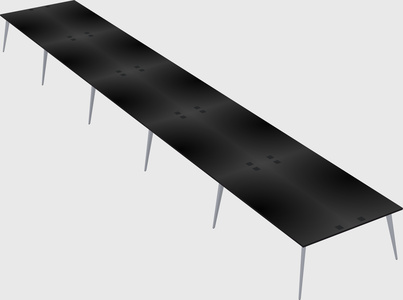 Shared rectangular office desk system