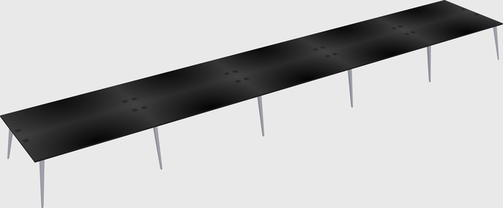Shared rectangular office desk system