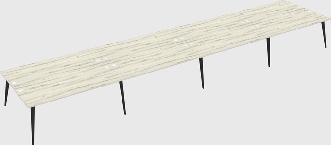 Shared rectangular office desk system