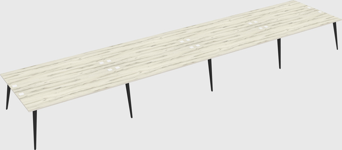 Shared rectangular office desk system