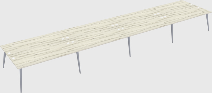 Shared rectangular office desk system