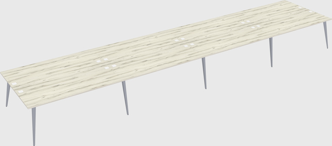 Shared rectangular office desk system
