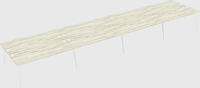 Shared rectangular office desk system