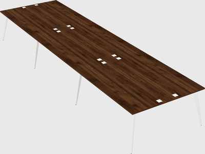 Shared rectangular office desk system