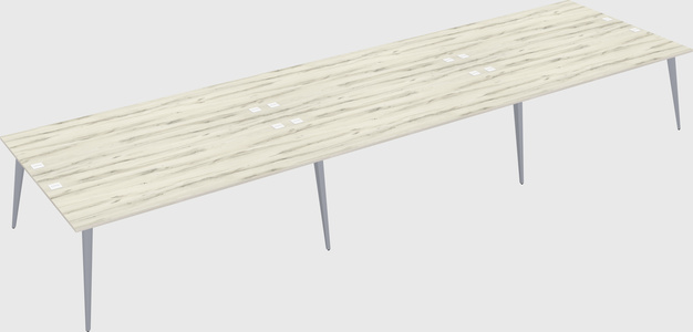 Shared rectangular office desk system