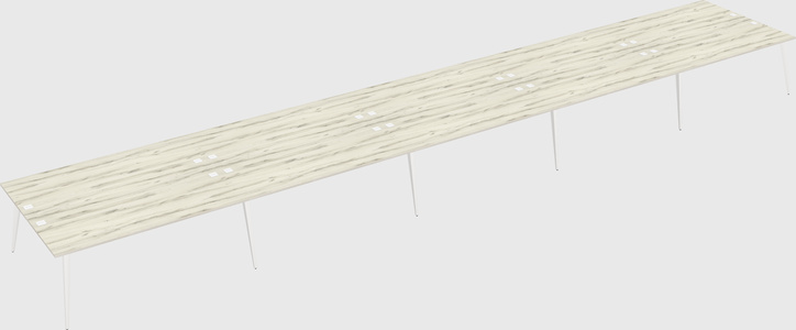 Shared rectangular office desk system