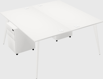 Shared rectangular office desk system