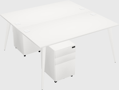 Shared rectangular office desk system