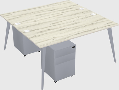 Shared rectangular office desk system