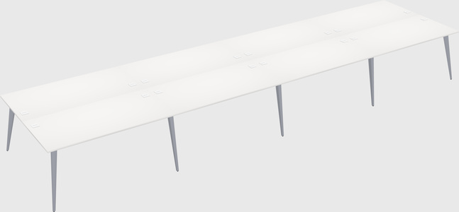 Shared rectangular office desk system