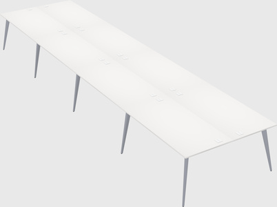 Shared rectangular office desk system