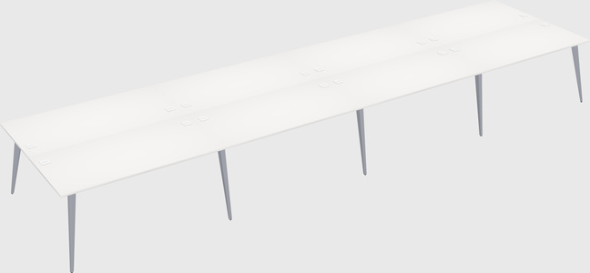 Shared rectangular office desk system