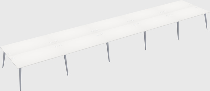 Shared rectangular office desk system
