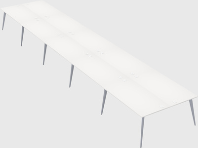 Shared rectangular office desk system