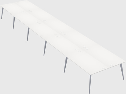 Shared rectangular office desk system