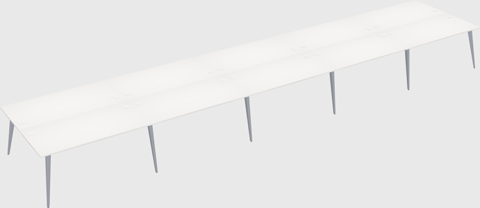 Shared rectangular office desk system