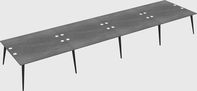 Shared rectangular office desk system