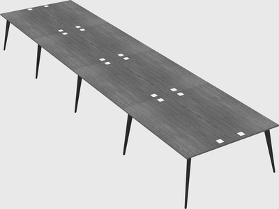 Shared rectangular office desk system