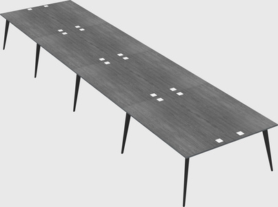 Shared rectangular office desk system