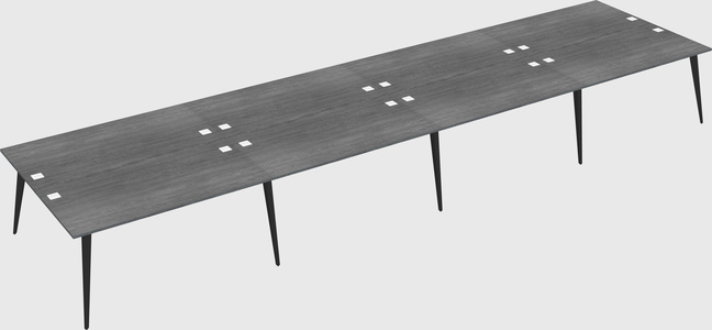 Shared rectangular office desk system