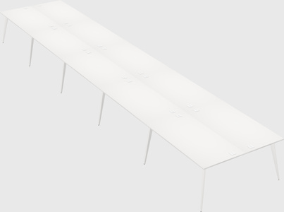Shared rectangular office desk system