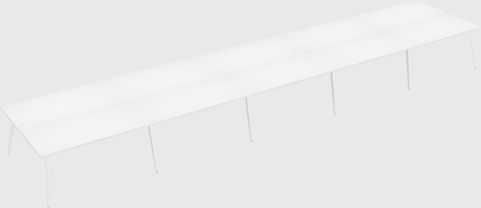 Shared rectangular office desk system