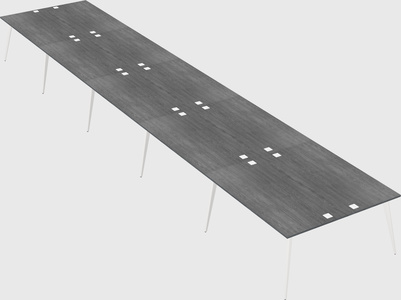 Shared rectangular office desk system