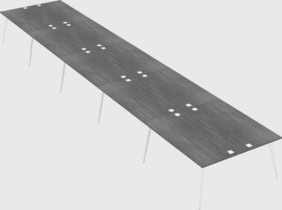 Shared rectangular office desk system
