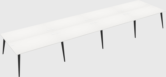 Shared rectangular office desk system