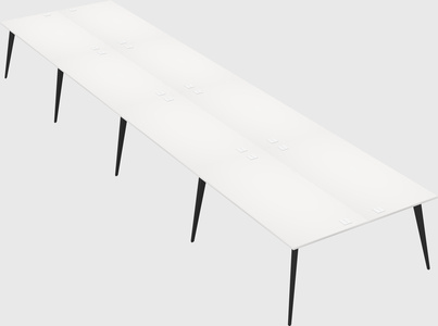 Shared rectangular office desk system