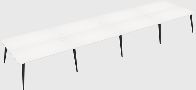 Shared rectangular office desk system
